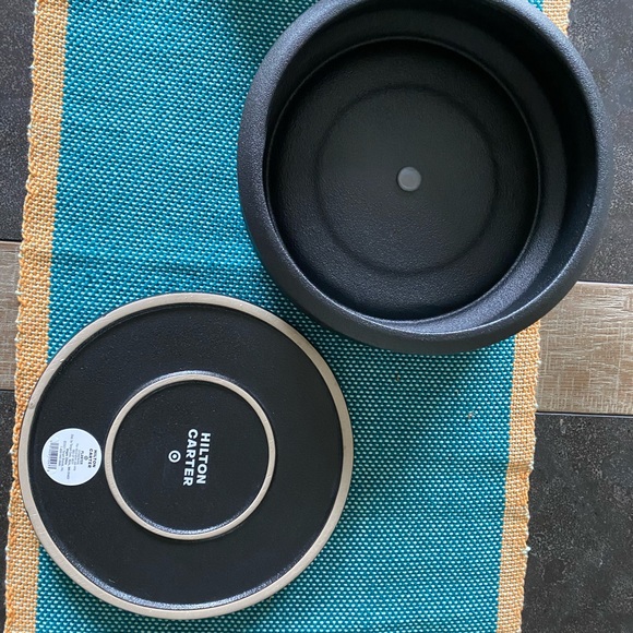 Hilton Carter for Target Black Stoneware Planter 9" Circular Design NEW - Picture 3 of 4